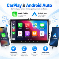 Autoradio Android HANTUE 2 Go + 32 Go 9 pouces pour VW Golf MK7 Polo Passat Jetta T5 avec CarPlay sans fil, Android Auto, GPS, WiFi