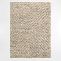 Tapis en laine beige moderne personnalisable, tissé à la main, style bouclé épais, lavable, couleur crème, pour la maison ou le salon