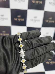 Bracelet Chaîne Tennis Classique en Argent Sterling 925 avec Moissanite Jaune de Luxe pour Femme, Idéal pour Mariages et Soirées - Product Image 3