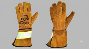 Gants de sécurité en cuir pour la lutte contre les incendies, durables, avec coins renforcés, coutures renforcées, manches longues, résistants à la chaleur, gants de travail de protection - Product Image 4