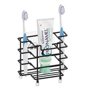 Moderno Soporte de Pared Rectangular Multifuncional de Metal para Cepillos y Pasta de Dientes, para Almacenamiento en el Baño - Product Image 2