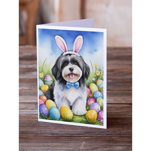 Whimsical A7 Size 5x7 Havanese <b>Easter</b> Egg Hunt Blank Note <b>Cards</b> <b>Pack</b> of 8 with Envelopes for Greeting Purpose - Product Image 2