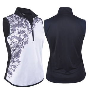 Blusa de moda con cremallera, ropa informal, fabricante de prendas de vestir de marca privada, camisa sin mangas con cremallera frontal para mujer - Product Image 3