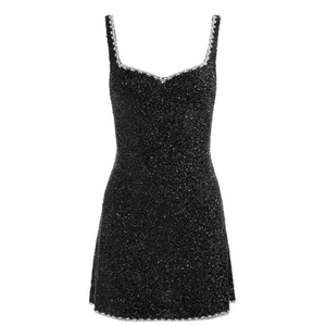 Minivestido verde ombré con cuentas y lentejuelas de poliéster para mujer, para fiesta nocturna, discoteca, graduación, eventos formales, vestidos sin mangas - Product Image 5