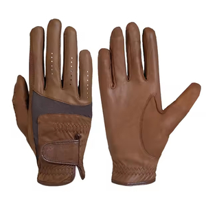Nouveauté : Gants d'équitation d'été faits à la main, antidérapants, respirants, légers, unisexes, en cuir véritable, taille L, sur mesure - Product Image 1