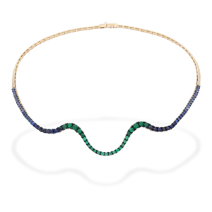 Collier ras du cou tendance effet vague d'eau avec incrustation de strass en cristal pour femme, à porter au quotidien - Product Image 2