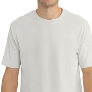 <b>White</b> Mens Plain Crew Neck Short Sleeve T Shirt Soft Cotton Casual Oversized Tee Breathable Summer Streetwear Custom Wholesale - Product Image 3