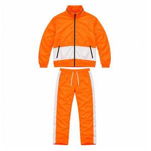Men’s Orange Tracksuit 2 Piece Reflective Windbreaker Jogging Set <b>Summer</b> 100% Nylon Outfit Starter <b>Jacket</b> Vintage - Product Image 4