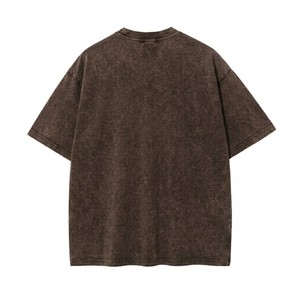Camiseta de Hombre Estilo Nuevo, Color Marrón Mineral, Corte Relajado, Estilo Vintage, Algodón Premium, Informal para Uso Diario, Marca Privada, Venta al Por Mayor - Product Image 4