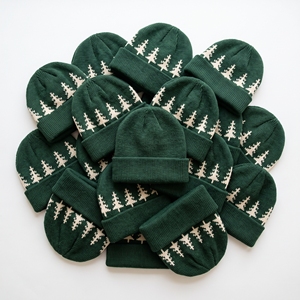 Gorro de punto con diseño de hoja de Ginkgo, verde oliva, con puño, estampado floral botánico, cálido para invierno, gorro tipo calavera, venta al por mayor, directo de fábrica - Product Image 4