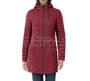 Forro de lino Último diseño Chaqueta acolchada de invierno pesada para mujer con cintura con cordón Abrigo aislado de algodón con lana al por mayor - Product Image 3