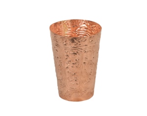 Pure Copper <b>Double</b> <b>Wall</b> Eco-Friendly <b>Glass</b> for Healthy Hydration Classic Handmade Tumbler for Home Office Travel Direct Supplier - Product Image 1