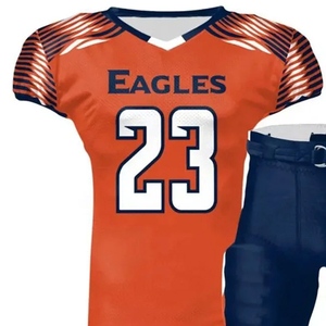 Premium Quality Sublimated American Football Uniform Quick Dry Sublimation Print Varsity High <b>School</b> Football Jersey - Product Image 2