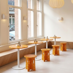 Mesa de Centro de Plástico Reciclado, Diseño Moderno, Impermeable, Duradera, Ecológica, Fácil de Limpiar, con Marco Metálico, Mueble para el Hogar, Escuela, Sala de Estar - Product Image 6