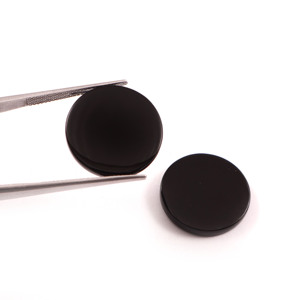 Lot en gros de pierres précieuses calibrées en onyx noir naturel AAA, forme pièce de monnaie plate, 11x11mm, pour cadran de montre et fabrication de bijoux - Product Image 2