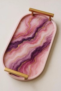 Handmade Resin Tray Contemporary Finish for Homes Offices Hotels and Event Presentation - Product Image 4