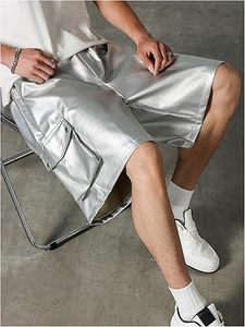 Shorts en cuir véritable pour hommes, personnalisés avec des poches latérales, en cuir de vachette - Product Image 2
