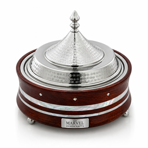 Marvel Handicrafts Heritage Insulated Stainless Steel Casserole with Mother of Pearl Wood Finish Premium Thermal Hot Food Serve - Product Image 1