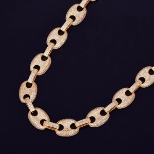 <b>Iced</b> <b>Out</b> 20MM Cuban <b>Chain</b> Moissanite G Link Hip Hop Necklace Gold Plated Rhodium Plated Customized for Men's Engagement Party - Product Image 2