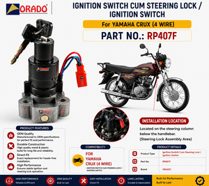 Interruptor de encendido Yamaha Crux de 4 cables, calidad de exportación para repuestos de motocicletas en India, Orado. - Product Image 3