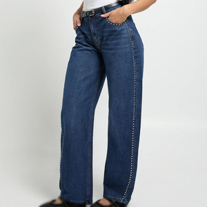 Proveedor Mayorista de Ropa Casual Urbana para Mujer, Jeans Rectos Desgastados, Ecológicos, Exportación de Fábrica - Product Image 1