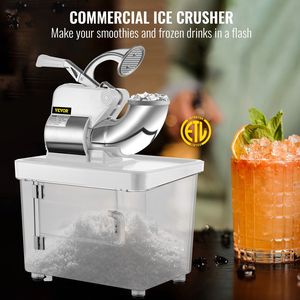 Máquina comercial de hielo raspado de acero inoxidable de 110V, 440LBS/H, cuchillas dobles, trituradora de hielo eléctrica de 300W, interruptor de encendido/apagado aprobado por ETL para - Product Image 2