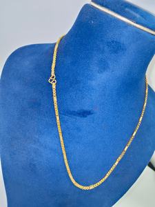 Chaîne en or massif 22 carats pour hommes et femmes, collier à maillons cylindriques en or jaune authentique, bijoux fins faits à la main en Inde, à porter au quotidien, cadeau - Product Image 3