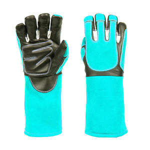 Nouvelles gants de soudure en cuir de chèvre et croûte de cuir, avec logo personnalisé, résistants aux chocs, ignifuges et anti-abrasion, pour barbecue - Product Image 2