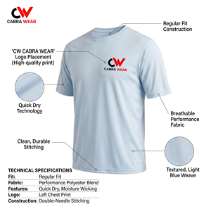 T-shirts pour hommes à séchage rapide, coupe classique XS-2XL, broderie personnalisée, impression sérigraphique, coton compressé, design vierge - Product Image 5