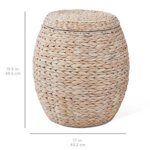 Panier fourre-tout organisateur de rangement en jacinthe Vintage Heights avec couvercle tissé à la main rangement vintage polyvalent - Product Image 2