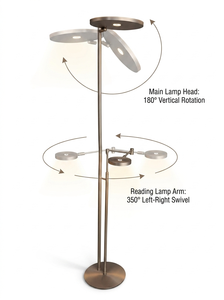 Lampe sur pied minimaliste moderne pour mère et fils, abat-jour en métal, base LED, lumière blanc chaud 2700K, usage résidentiel, Lumetal Vietnam - Product Image 6