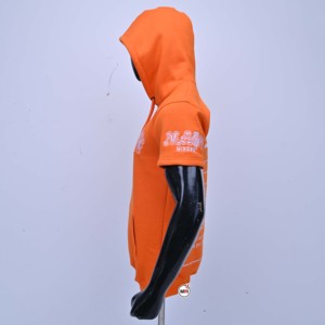 Mash Mindset <b>Men's</b> Orange Hooded Short Sleeve Sweatshirt Fleece Cotton Casual Streetwear <b>Pullover</b> with Front Pocket <b>Mens</b> Hoodies - Product Image 3