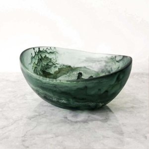 Bol à fruits artisanal en résine d'ambre polie, de qualité alimentaire, écologique, couleur personnalisée, motif tourbillon artistique, moderne et décoratif - Product Image 4