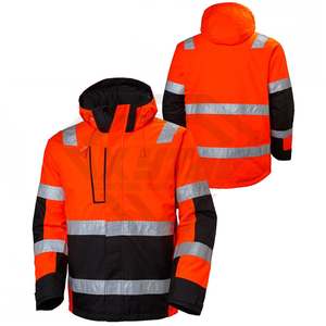 Custom Wholesale High Visibility Safety Winter Jacket Waterproof Reflective Hi Vis Workwear Men Hooded Parka Construction Coat - Product Image 3
