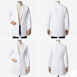 เสื้อกาวน์แพทย์สีขาว ผ้าโพลีคอตตอน 220 GSM พรีเมียม สำหรับผู้หญิง ชุดยูนิฟอร์มแพทย์ ปักลายตามสั่ง - Product Image 5