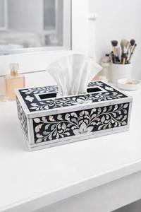 Caja de pañuelos y decoración de mesa con incrustaciones de nácar y hueso gris, especial para Eid, productos decorativos para el hogar para Dubái y Arabia Saudita - Product Image 5