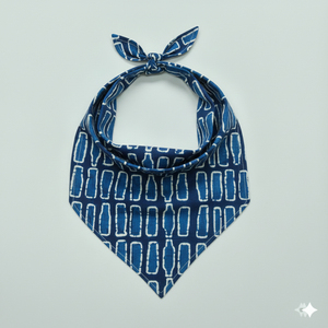 Rajasthan Textile Cotton Hair Wrap Heritage Floral Block Printing Square Kerchief Ladies Apparel Quick Dry Breathable 21x21 - Product Image 1