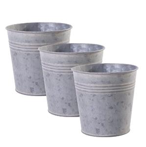 Juego de Macetas Redondas de Metal Galvanizado para Decoración de Patio, Balcón y Jardín, Macetas para Flores - Product Image 2