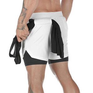 Shorts de sport pour hommes en coton noir, décontractés et unis, de haute qualité, avec logo personnalisé, vente en gros - Product Image 4