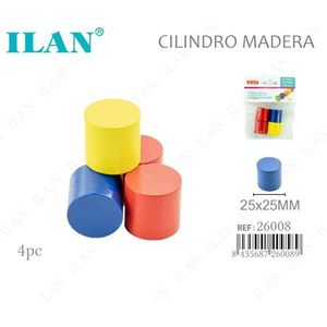 Ilan Cilindri di Legno Colorati 25x25 mm Gioco di Ordinamento 4 Pezzi - Product Image 3