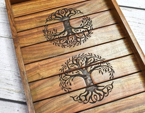 <b>Rustic</b> <b>Wooden</b> Tray for Cofeee Tea Tableware and Dinnerware Set Wholesale Durable <b>Wooden</b> Tray - Product Image 1