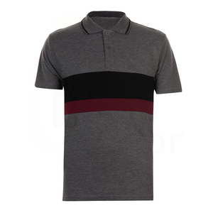 Polo de Manga Corta para Hombre, Color Gris Oscuro, Tejido Sólido, Corte Regular Informal - Product Image 1