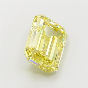 Stunning Certified Loose Gemstone Sparkling Stone for High Jewelry Designs <b>Emerald</b> Cut Fancy Vivid Yellow CVD Lab Grown Diamond - Product Image 2