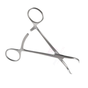 Instruments chirurgicaux orthopédiques allemands : Lot de 2 pinces de réduction osseuse 5,5'' plaquées or, manuelles, certifiées CE ISO, en promotion - Product Image 2