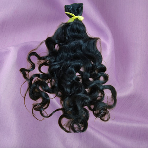 Cheveux humains indiens 100% vierges Remy en vrac, bruts, non traités, noir naturel, double trame machine, 100g, logo personnalisé, fournisseur OEM - Product Image 6