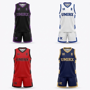 Conjunto de Uniforme de Baloncesto Personalizado, Ropa Deportiva de Malla, Impresión de Nombre y Número del Equipo, Ropa Deportiva para Calle y Cancha, Poliéster/Algodón Digital - Product Image 4
