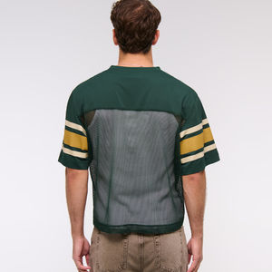 เสื้อเจอร์ซีย์แฟนกีฬาอเมริกันแบบมีสไตล์ ผ้าตาข่าย ระบายอากาศ ป้องกันรังสียูวี แห้งเร็ว ตัดเย็บโลโก้  ไซส์ใหญ่พิเศษ แขนสั้น สำหรับผู้ใหญ่ - Product Image 3