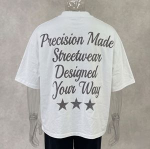 เสื้อยืดผู้ชายผ้าฝ้าย 100% ประดับเพชรทรงบ็อกซี่ ไหล่ตก คุณภาพสูง สตรีทแวร์ น้ำหนักเบา - Product Image 2
