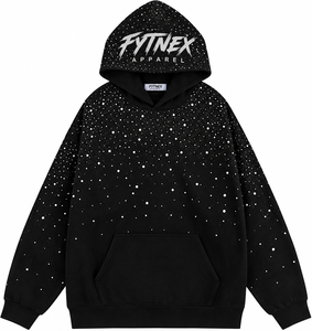 Sudadera con Capucha Negra para Hombre FYTNEX APPAREL, 100% Algodón, Felpa Francesa, Ecológica, Transpirable, Antiarrugas, de Secado Rápido, 290g, Ropa Urbana de Invierno - Product Image 1