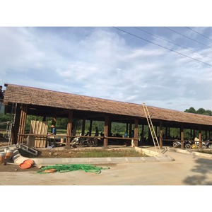 ร้านอาหารบ้านไม้ไผ่สำเร็จรูปแบบเปิดโล่ง - ดีไซน์ทรงสี่เหลี่ยมพร้อมงานฝีมือแบบบ้านชนบท หลังคาทรงเตี้ยเป็นมิตรกับสิ่งแวดล้อม - Product Image 1